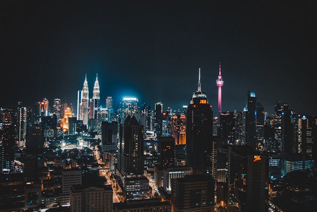 kuala lumpur night view representing urban loneliness expat life in the city