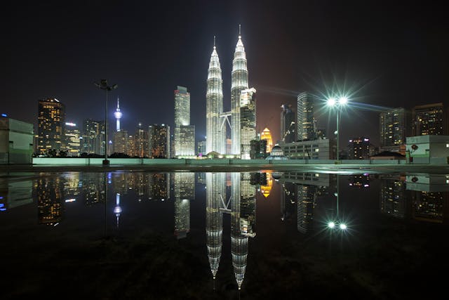 in a story of urban loneliness expat life showing kuala lumpur night view